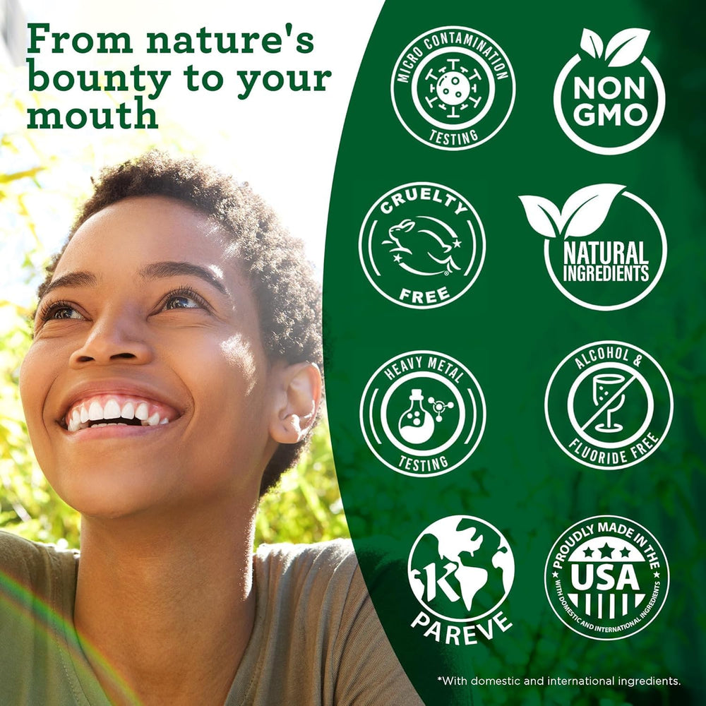 Fluoride-free and preservative-free claim on packaging