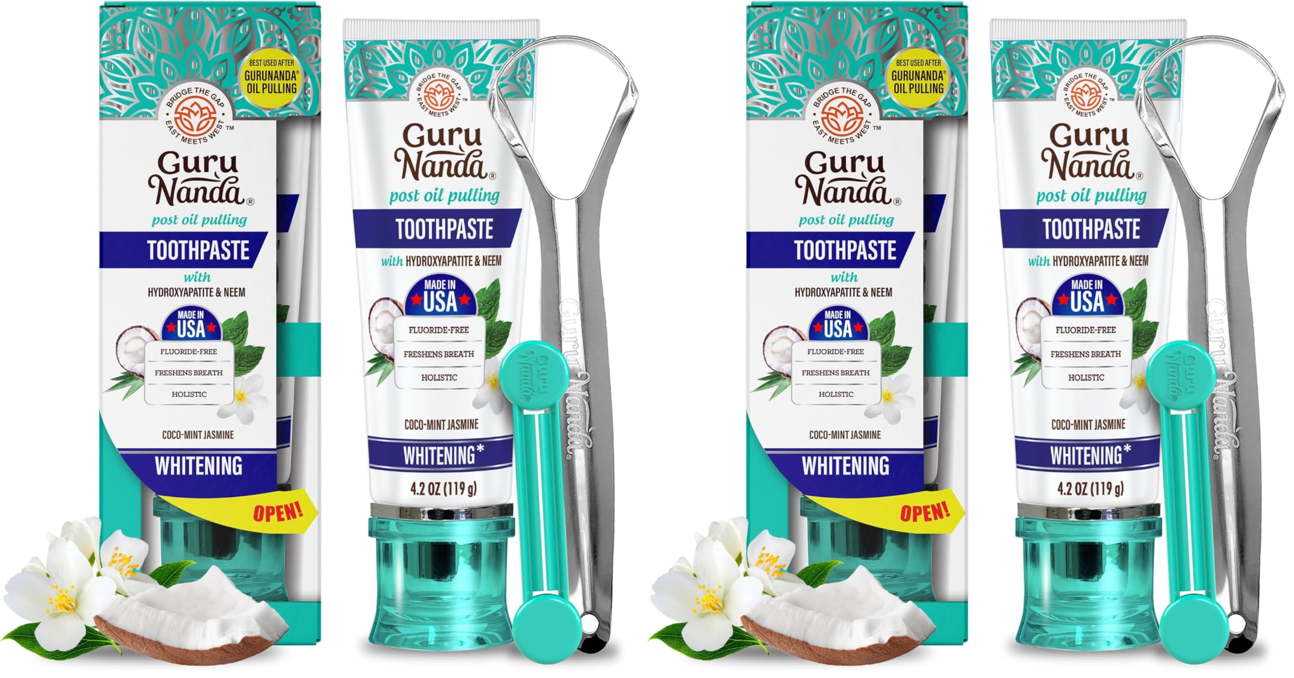GuruNanda Hydroxyapatite Toothpaste Pack of 2 – front view