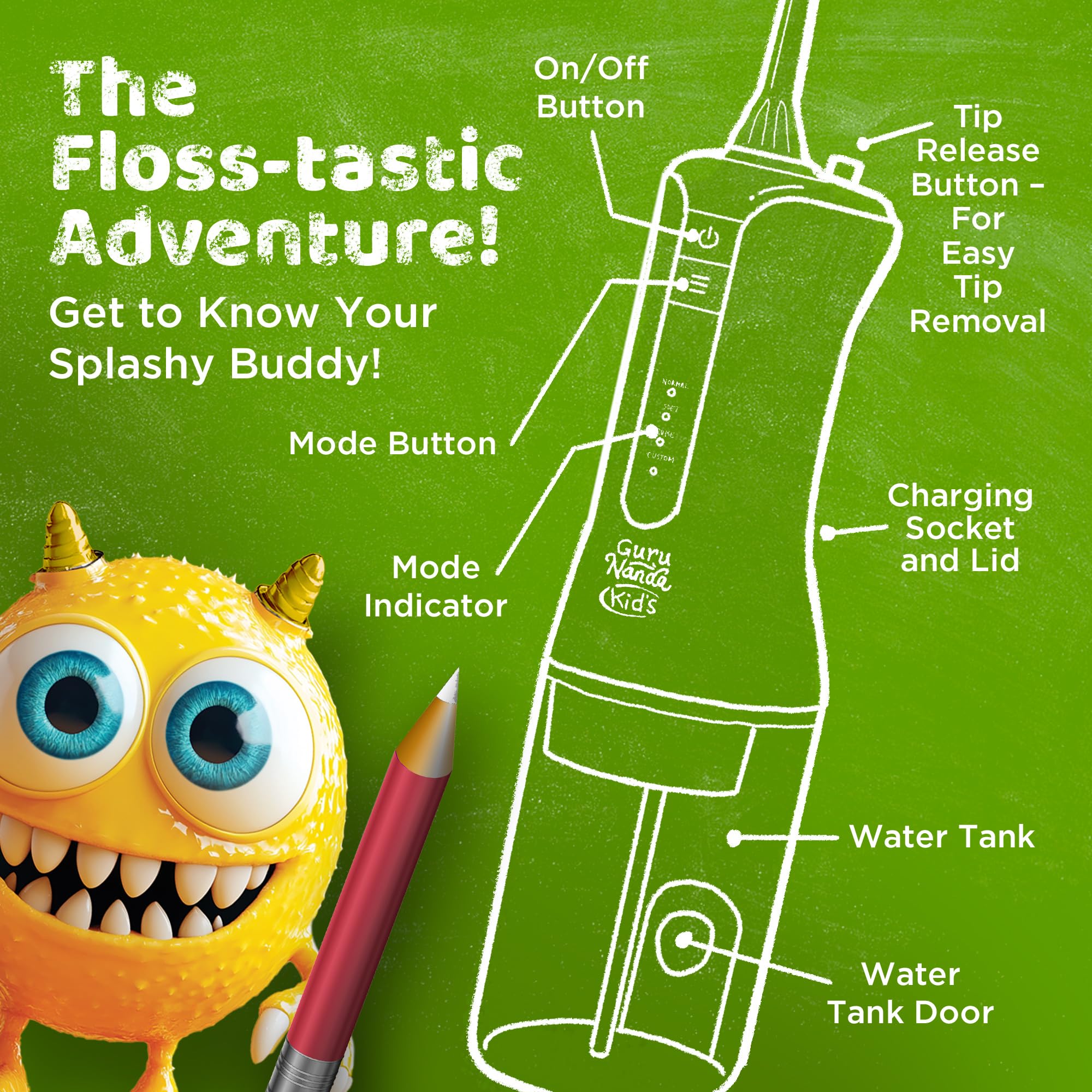 2-minute smart timer on the flosser