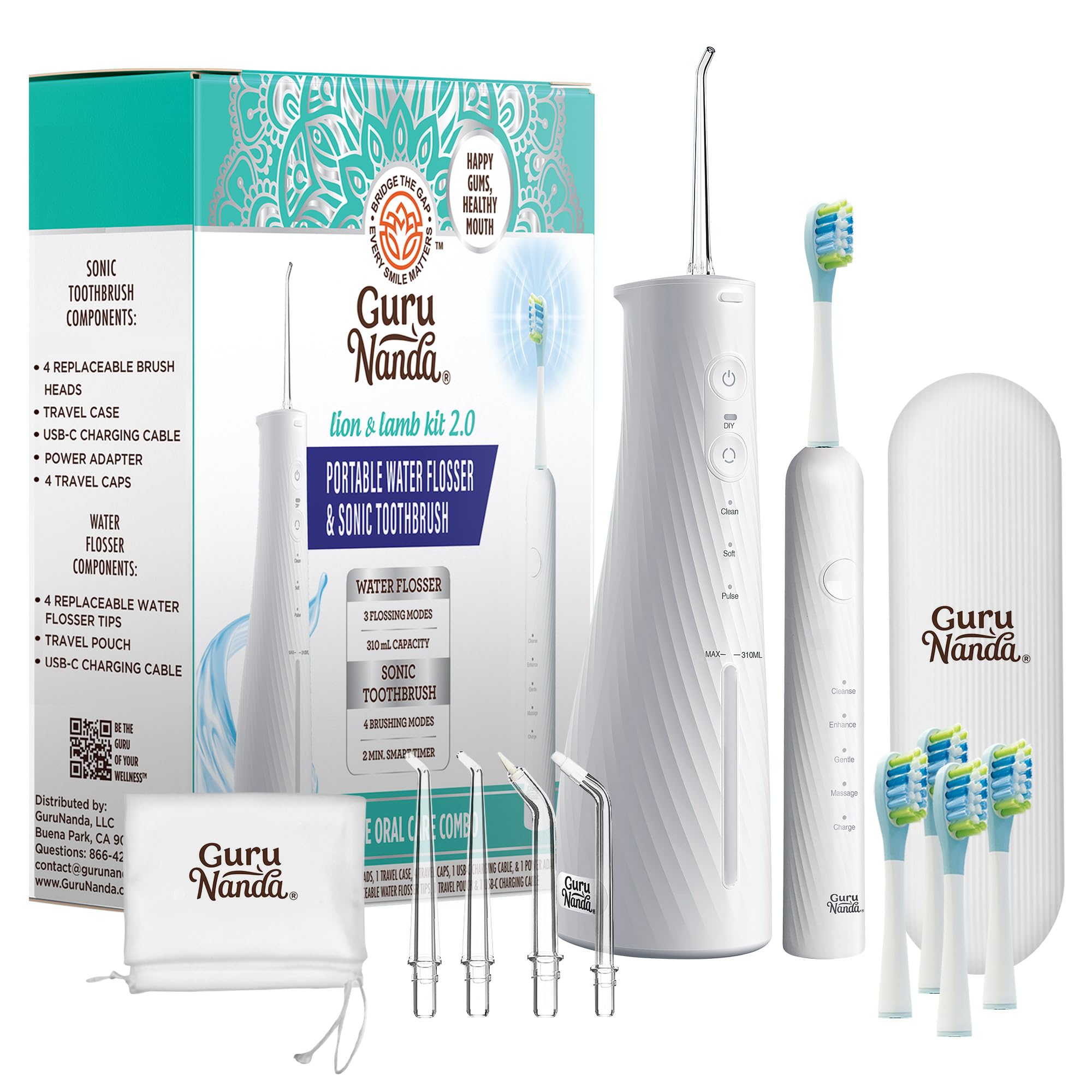 GuruNanda Lion & Lamb Kit 2.0 main product image showing toothbrush and flosser