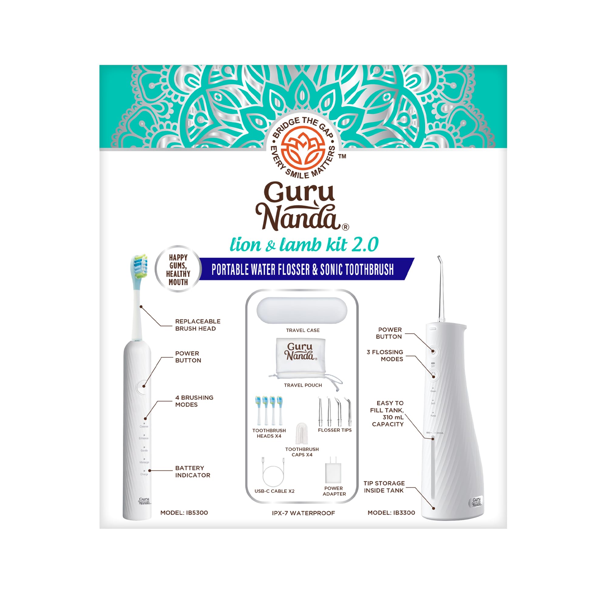 Two USB chargers included for on the go charging