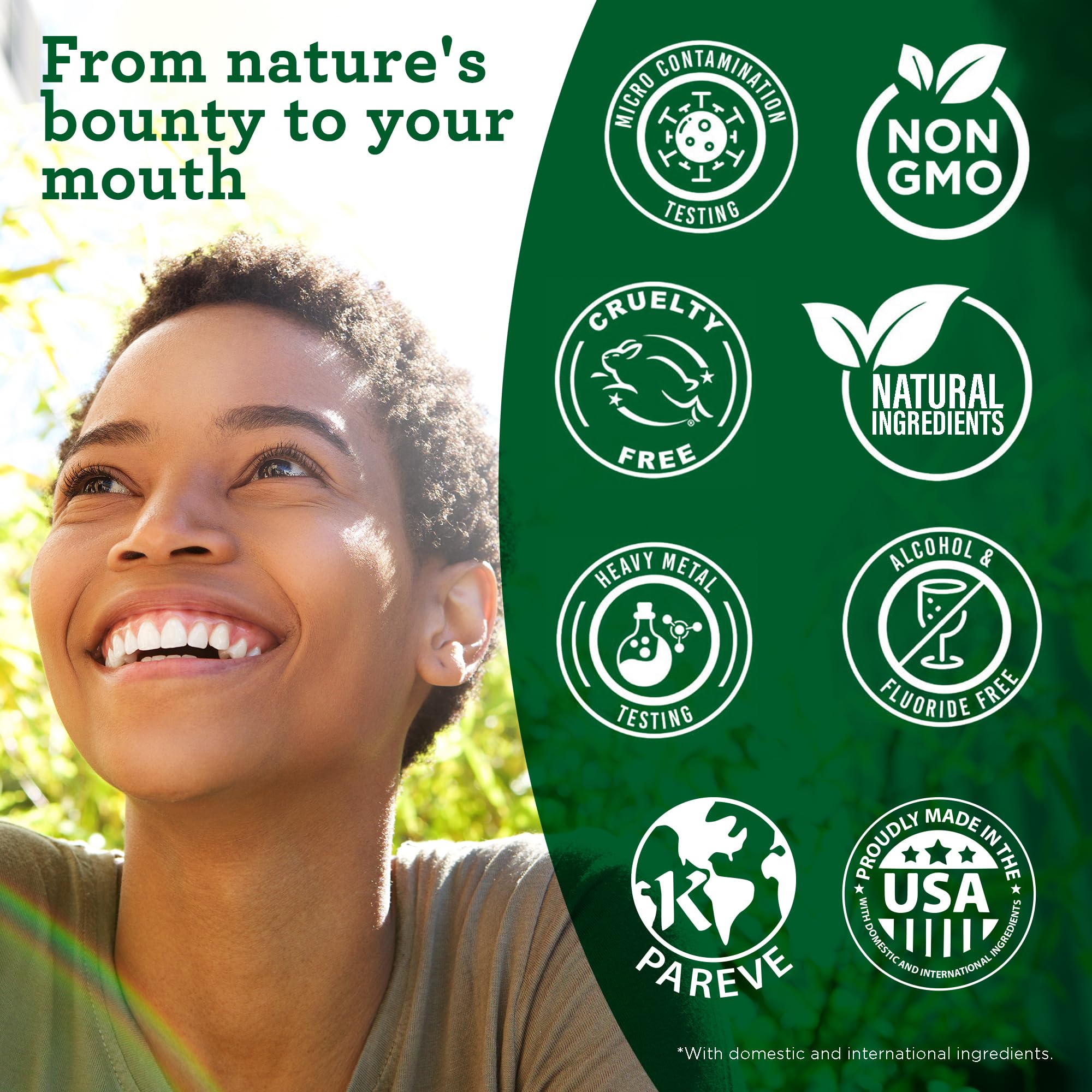 Natural coconut oil and peppermint ingredients