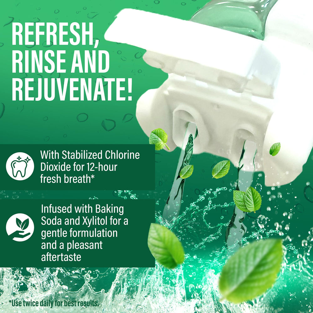 Oil pulling action with CocoMint in mouth