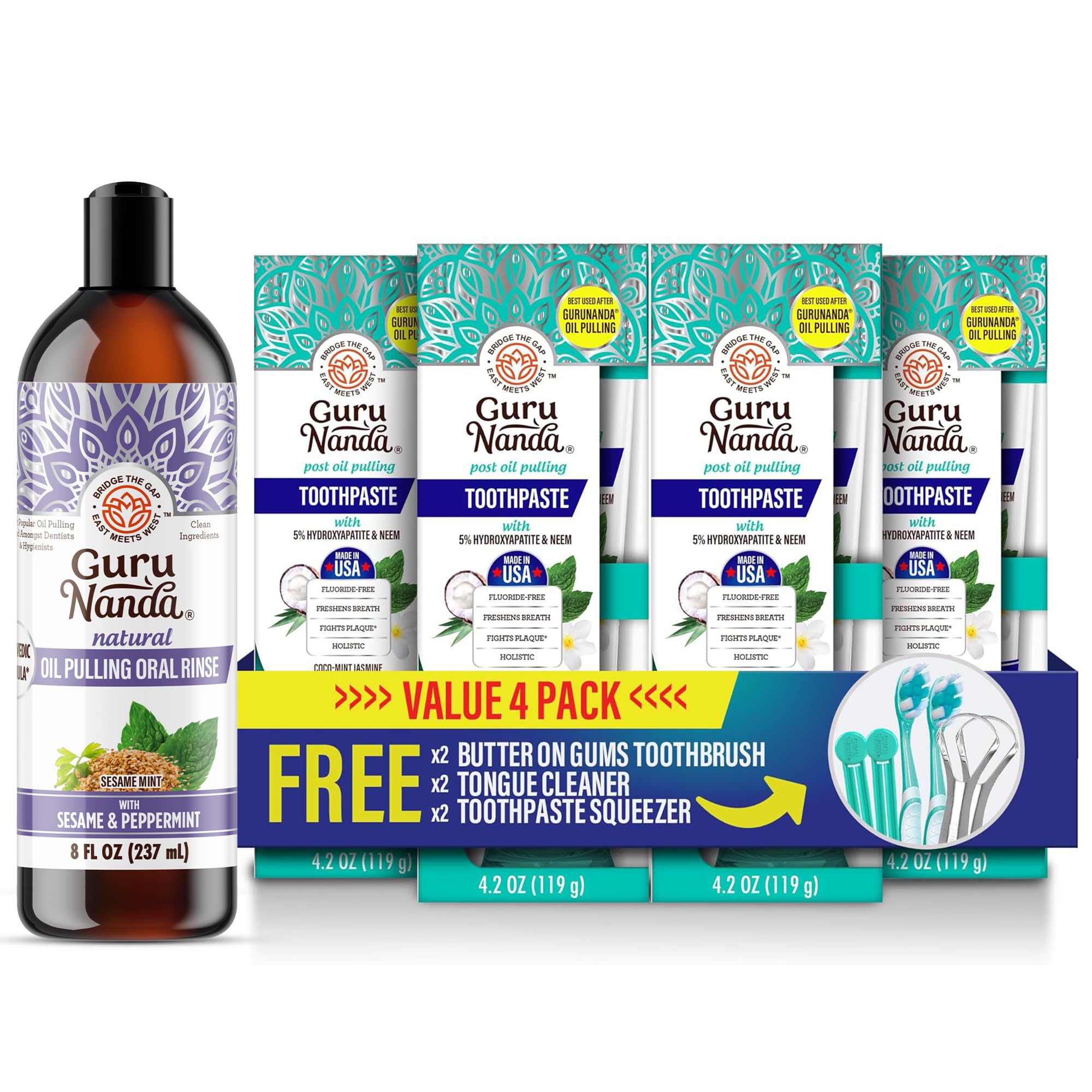 GuruNanda Complete Oral Wellness Kit front view