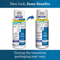 Dual-chamber Oxyburst mouthwash showing hydrogen peroxide chamber
