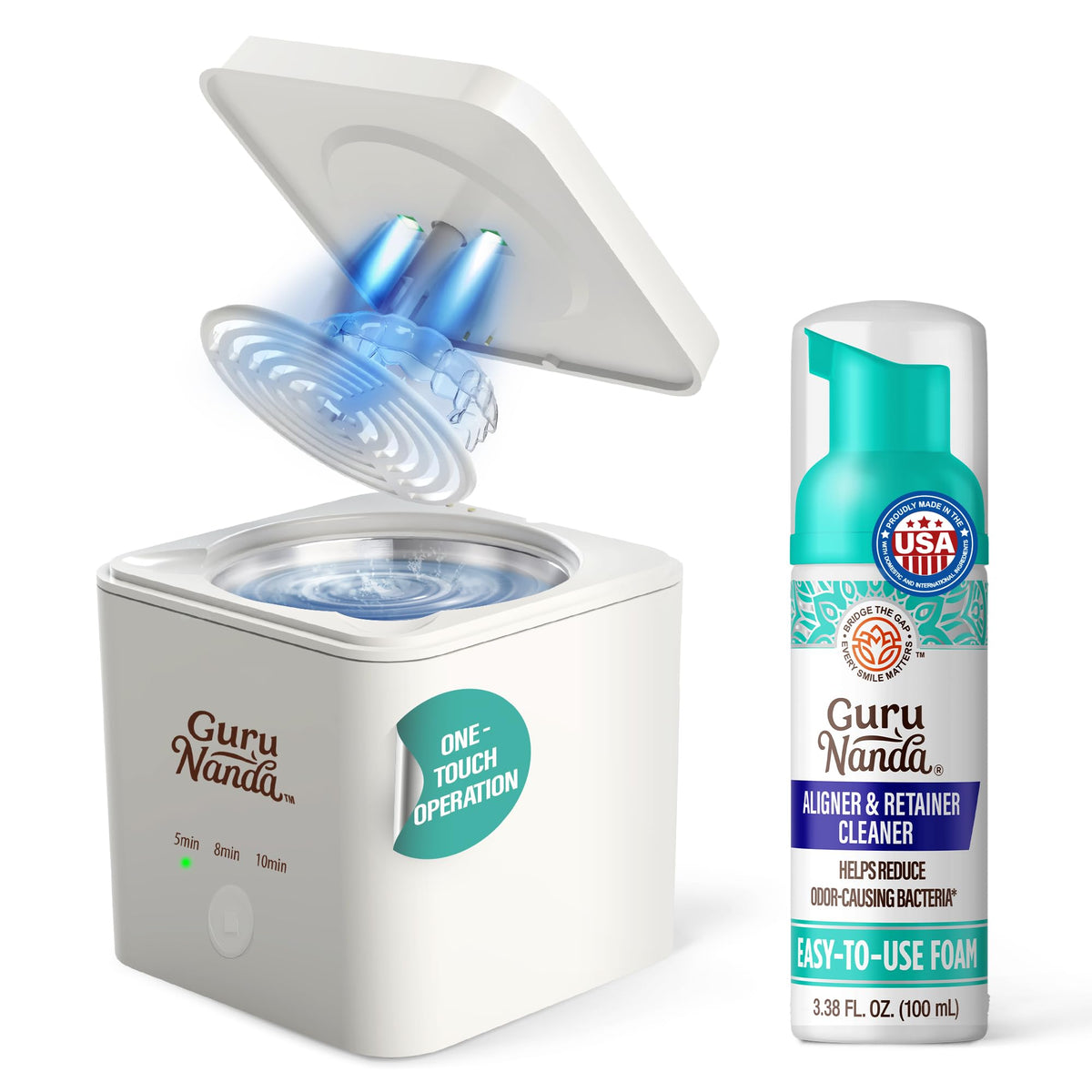GuruNanda Ultrasonic Cleaning Pod for retainers and aligners