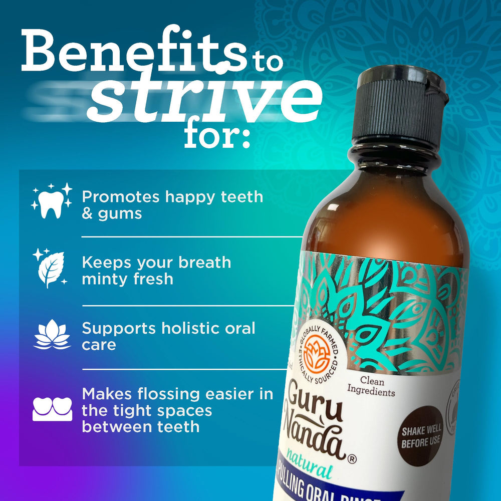 Oil pulling steps: measure and swish for 2 minutes