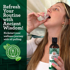 Ingredients highlight showing MCT coconut oil and peppermint oil