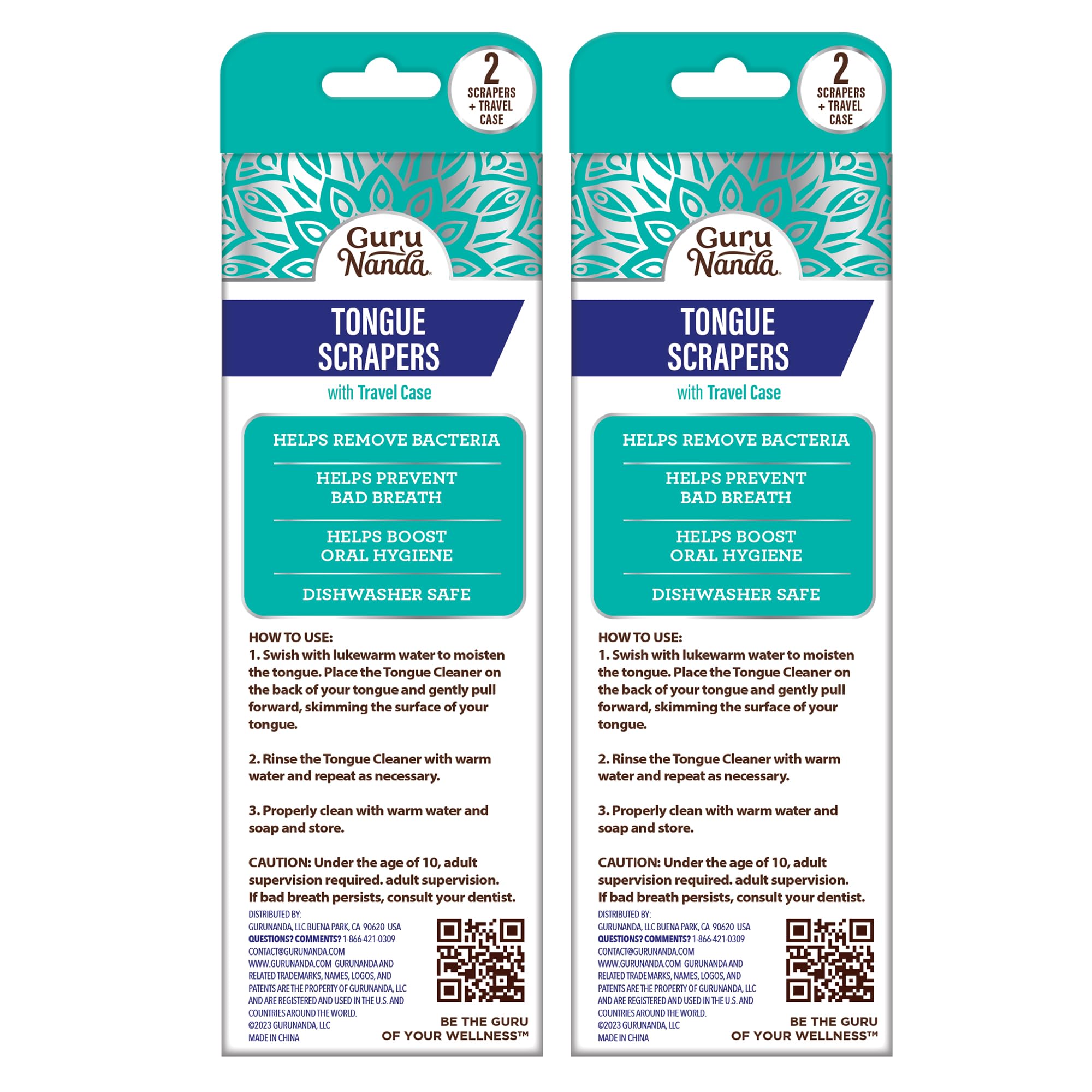 GuruNanda tongue scraper packaging and box