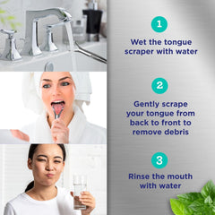 Travel case opened with GuruNanda tongue scraper inside