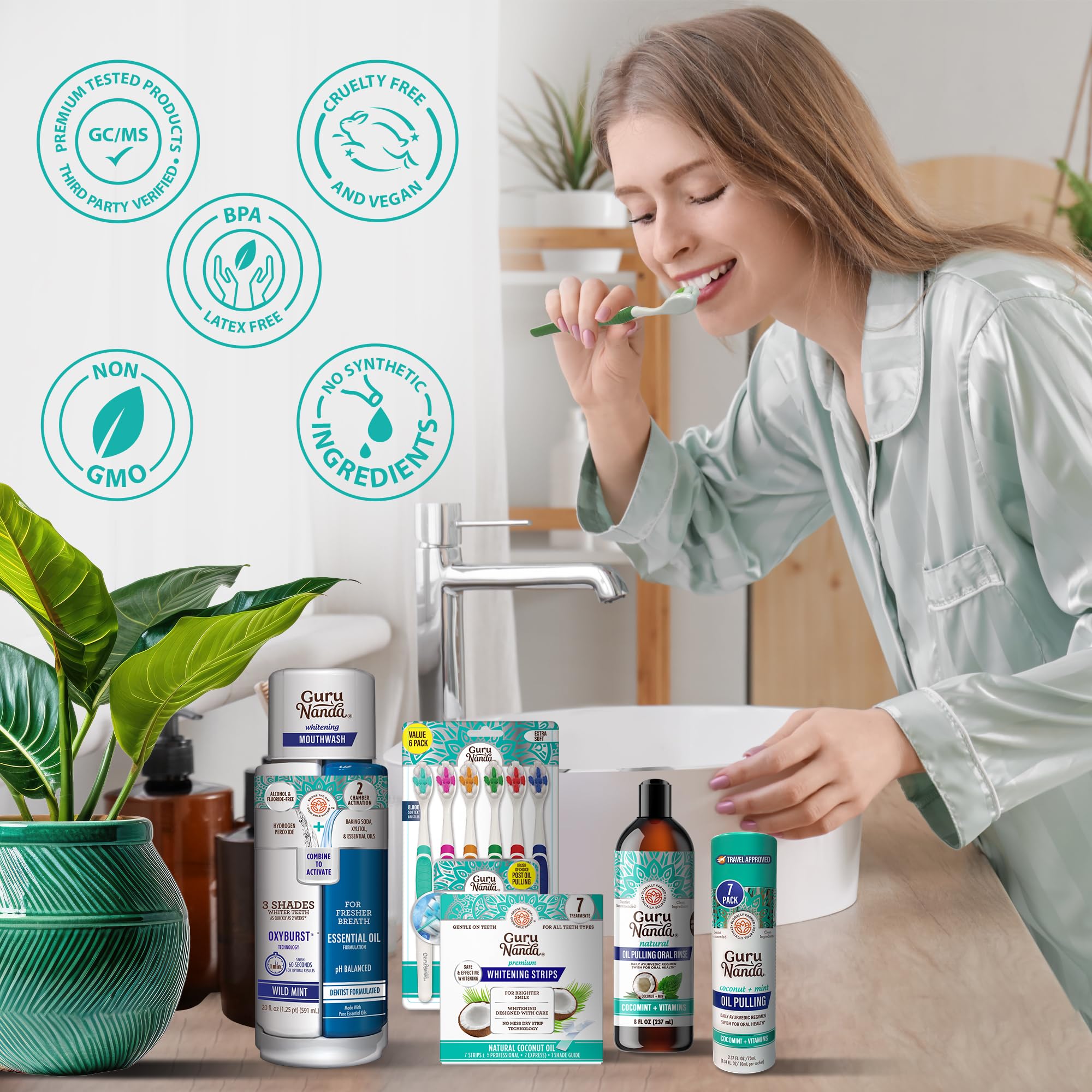 Bright, healthy smile after using the kit