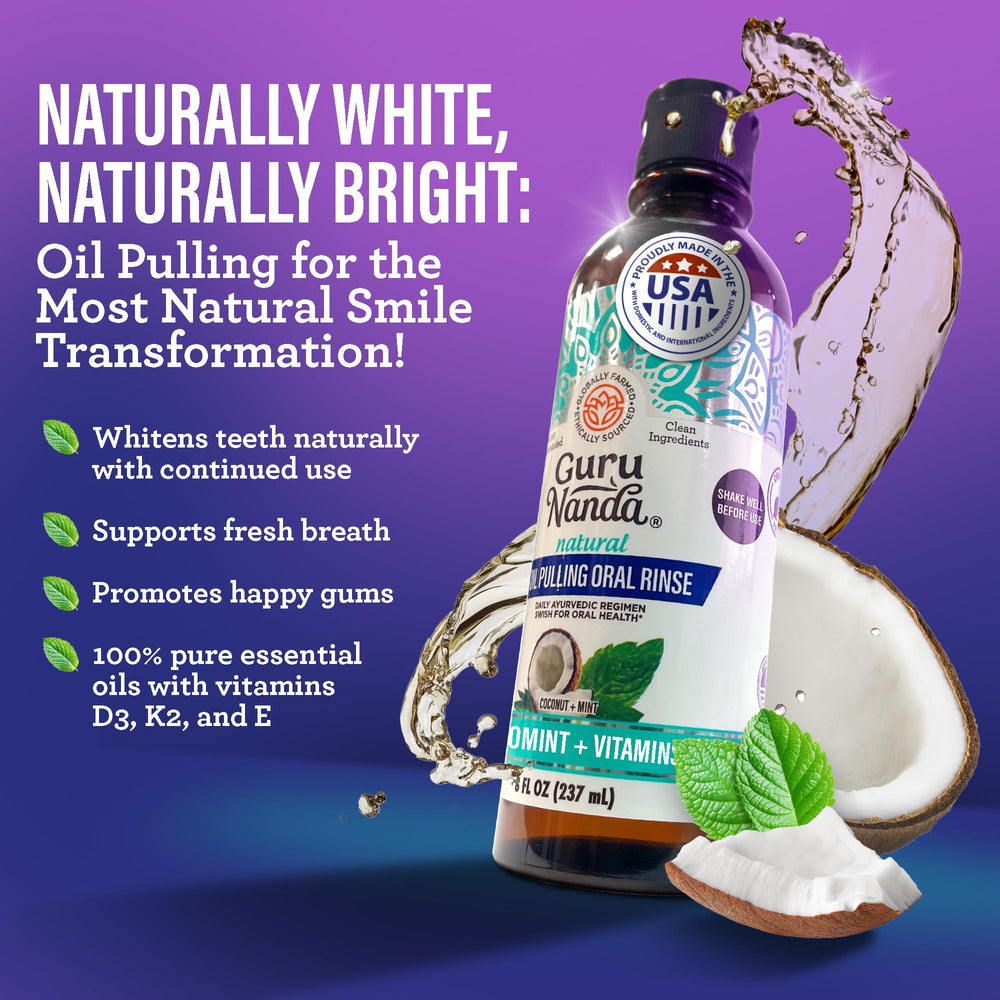 Cocomint oil pulling pouch with seven essential oils and vitamins