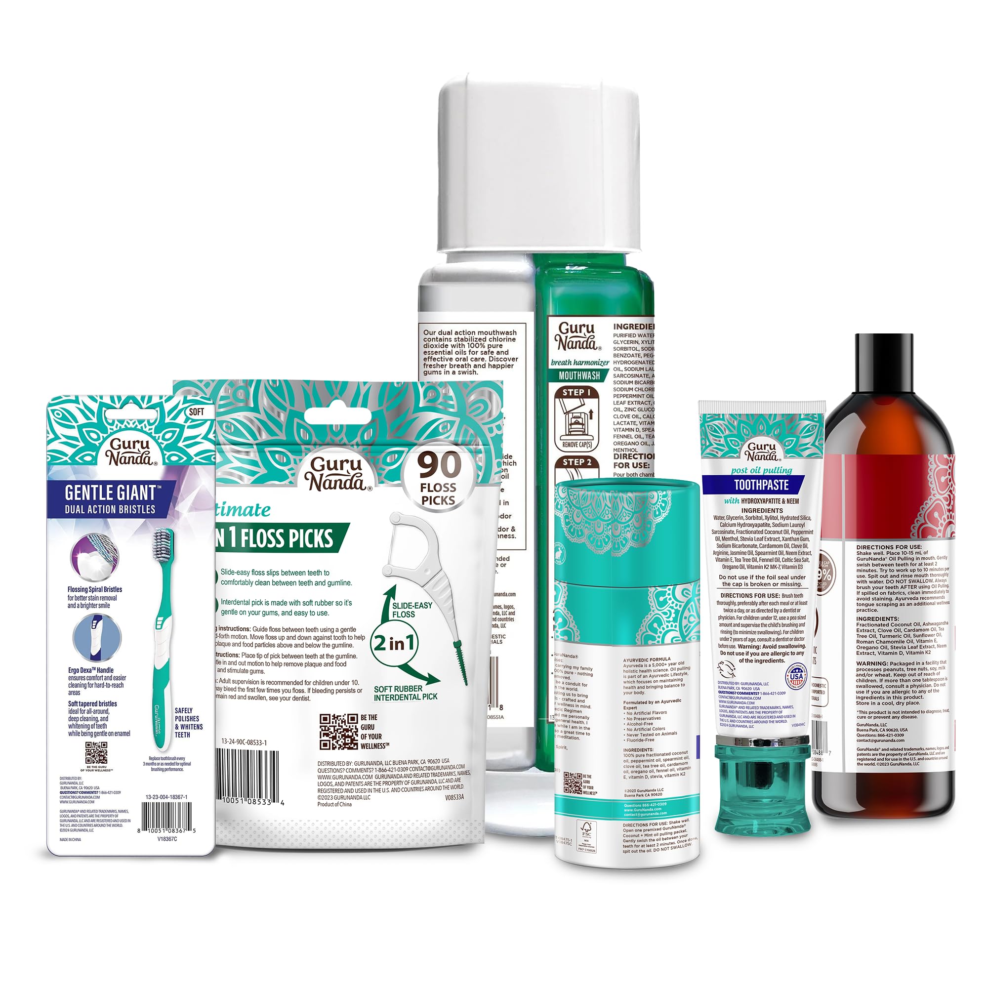 Travel-sized complete oral wellness kit by GuruNanda