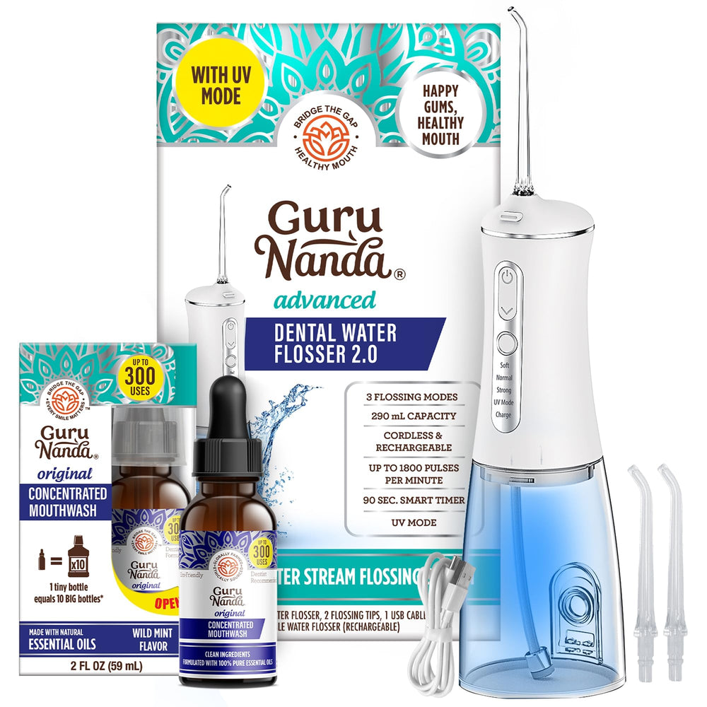 GuruNanda Water Flosser 2.0 with UV Mode product on display