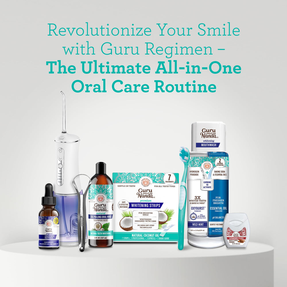 Coconut oil-infused whitening strips from GuruNanda 7-Step Regimen