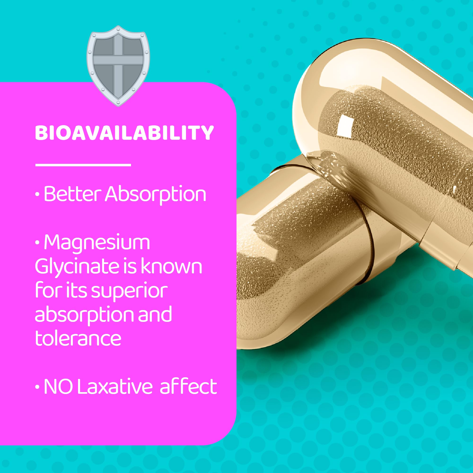 Capsules close-up with smooth glycinate coating