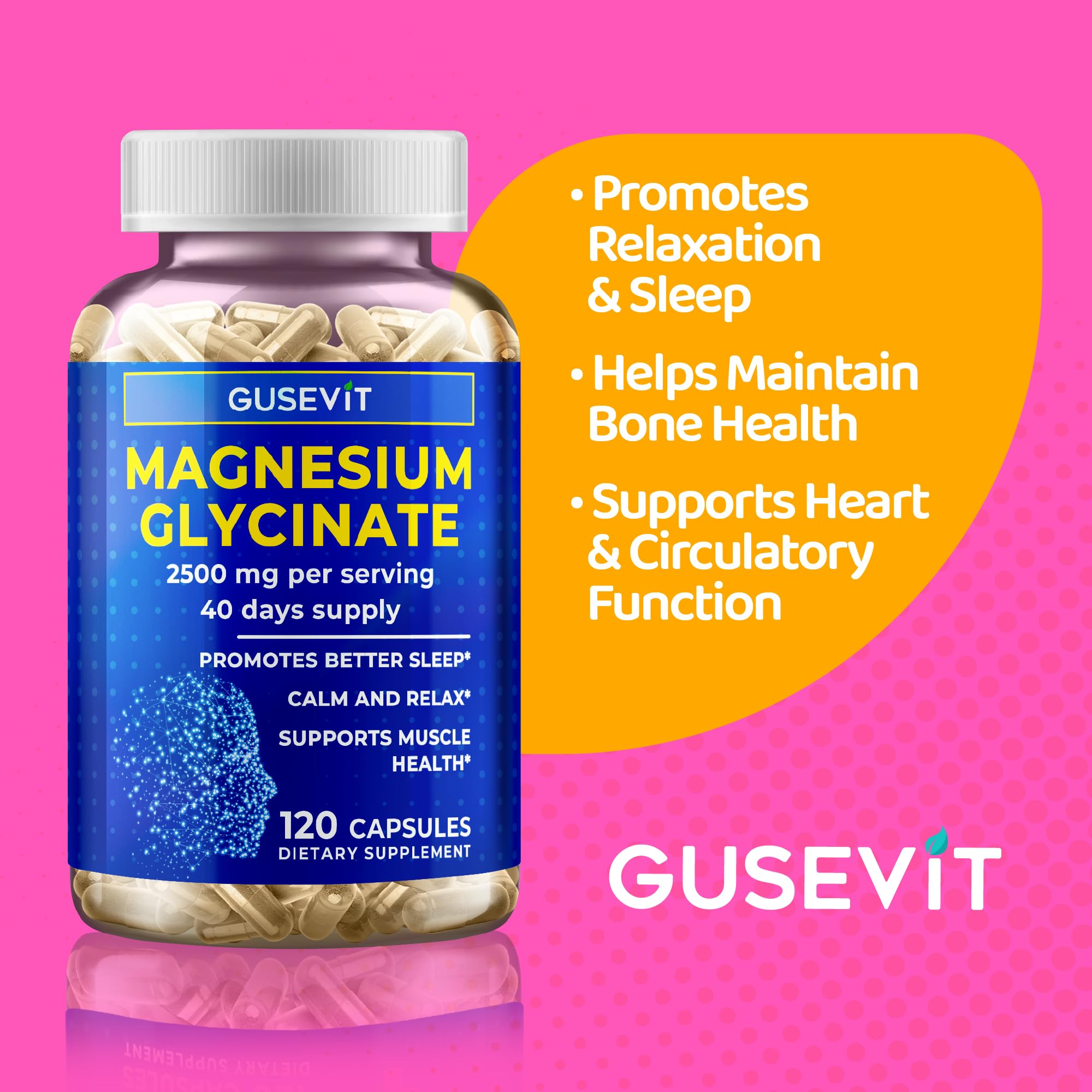 GUSEVIT ingredients showing vegan, non-GMO, gluten-free and soy-free