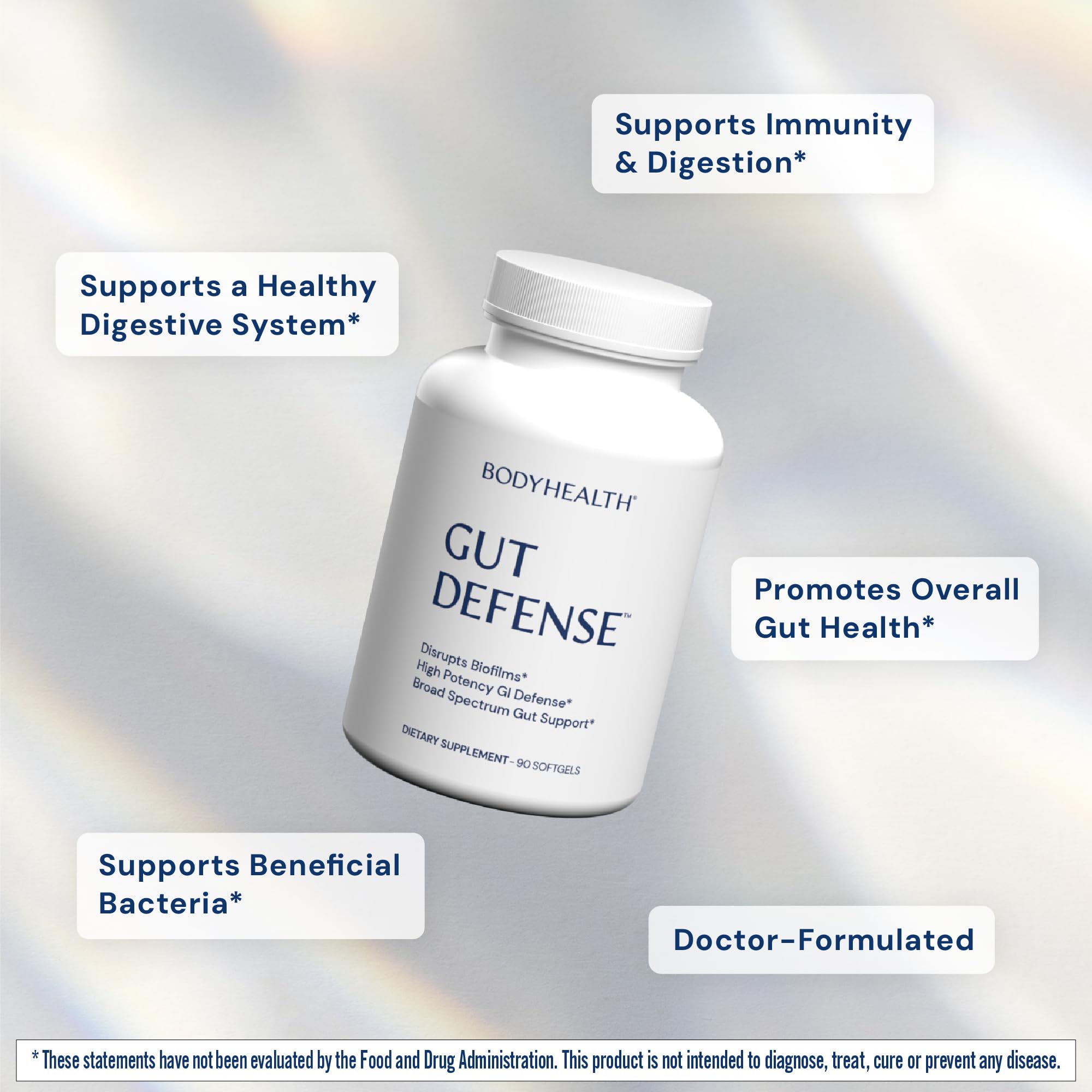 Gut Health Defense softgels with label