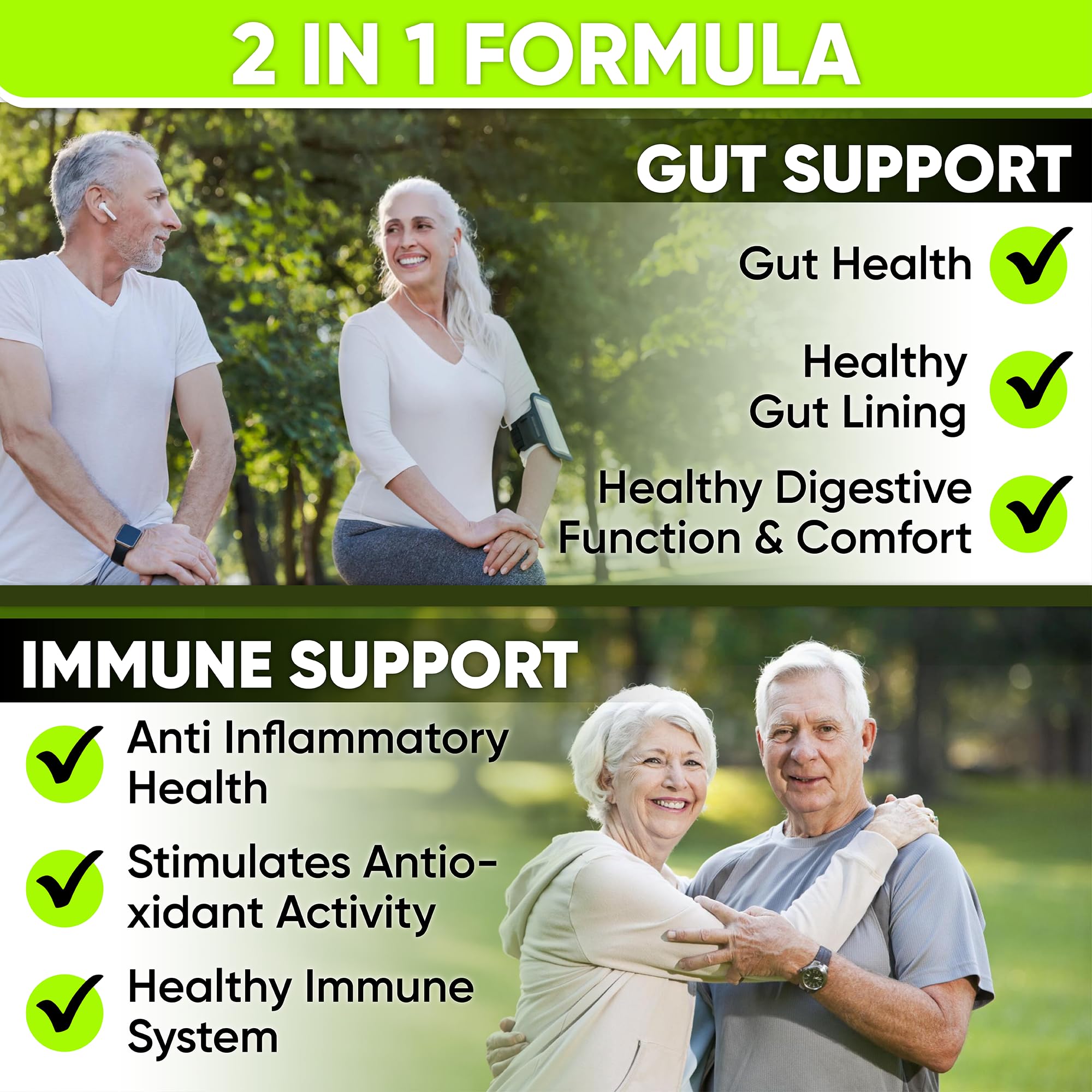 Complete gut health supplement with prebiotics, postbiotics and probiotics