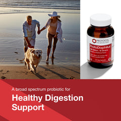 Illustration of gut health with probiotic bottle