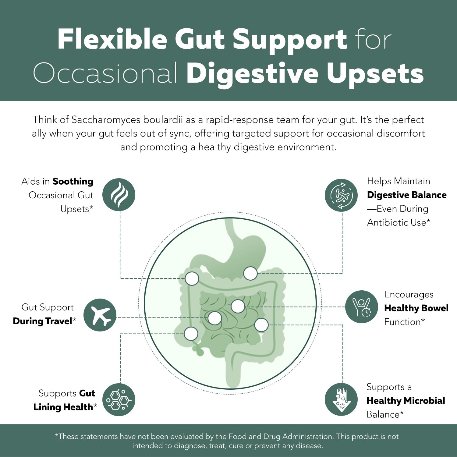 Gut health illustration featuring probiotic bacteria