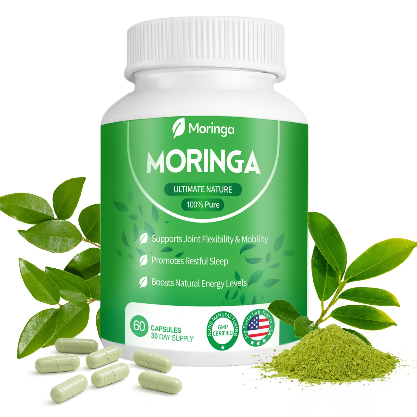 Moringa capsules promoting gut health benefits