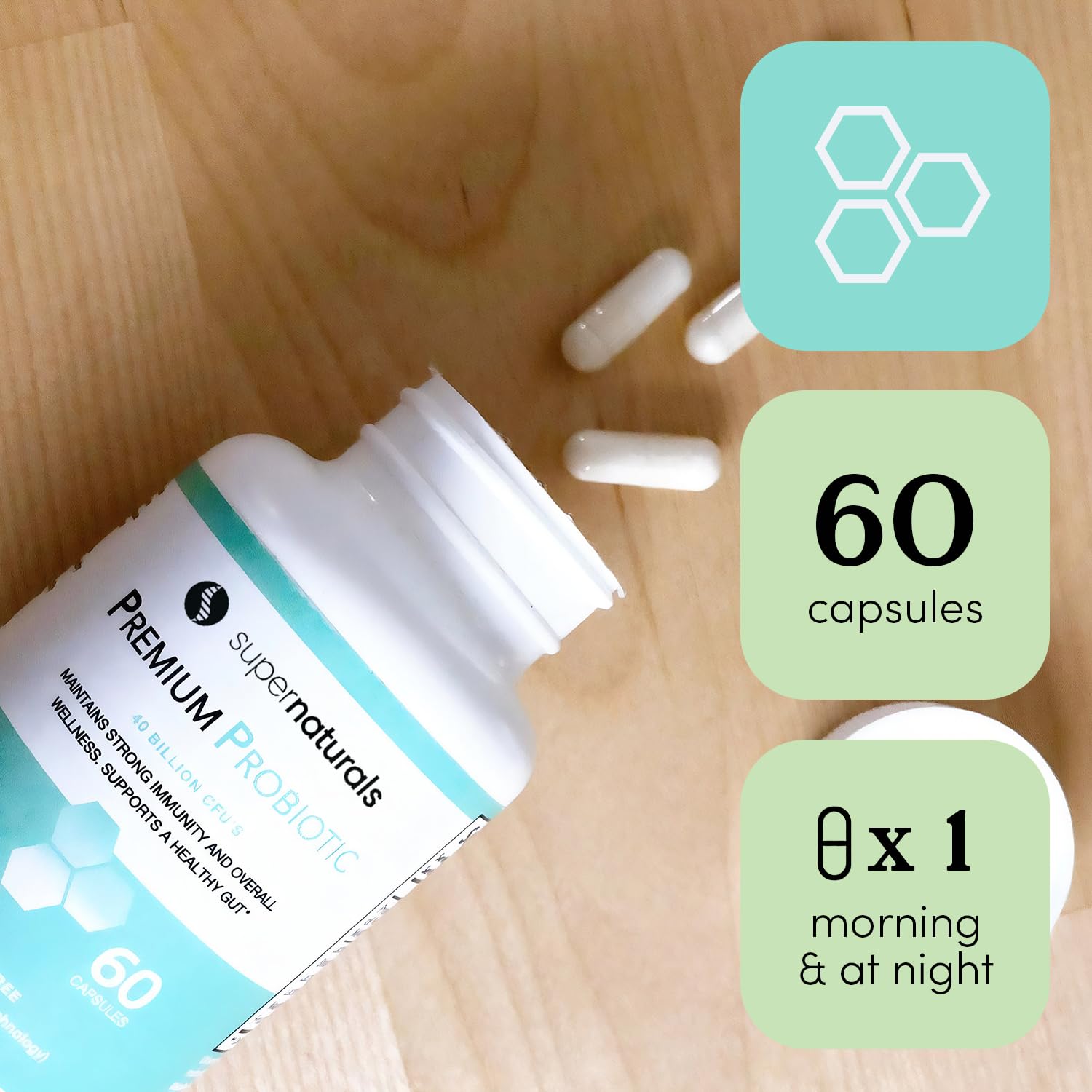 Probiotic capsule illustrating gut health support