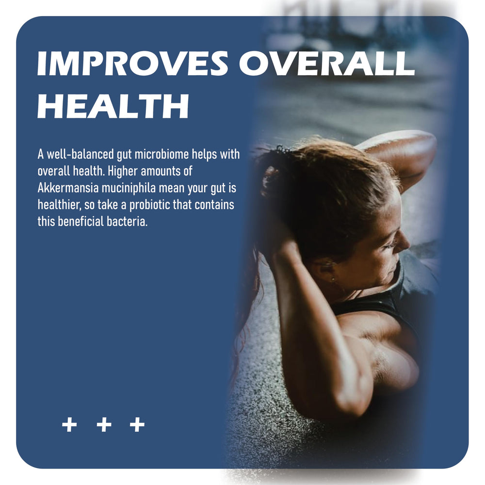 Gut health probiotic featuring Akkermansia muciniphila in capsule form
