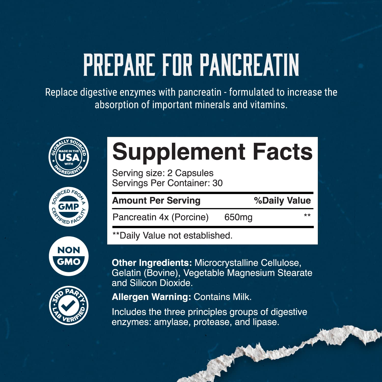 Gut health support with enzyme supplement