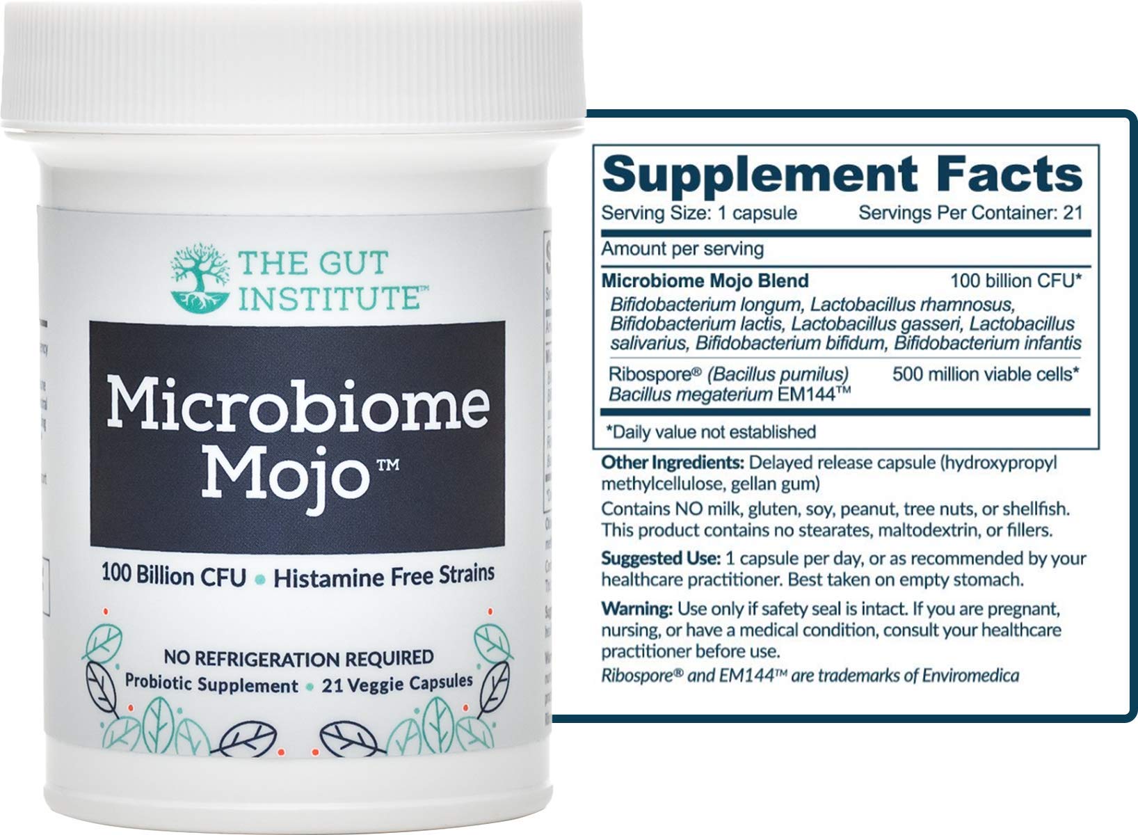 Close-up of 2-in-1 probiotic capsule