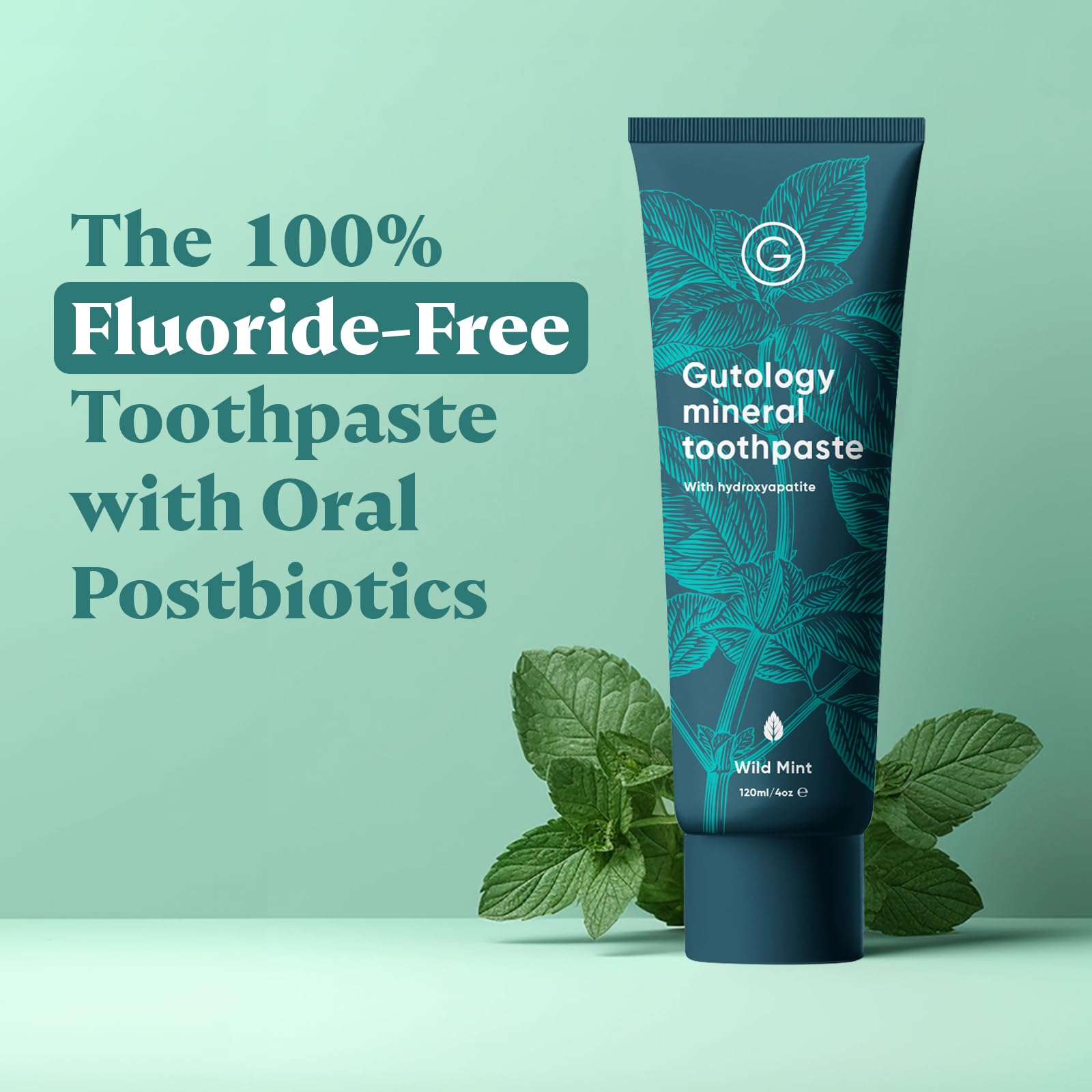 Gutology wild mint toothpaste 120ml packaging