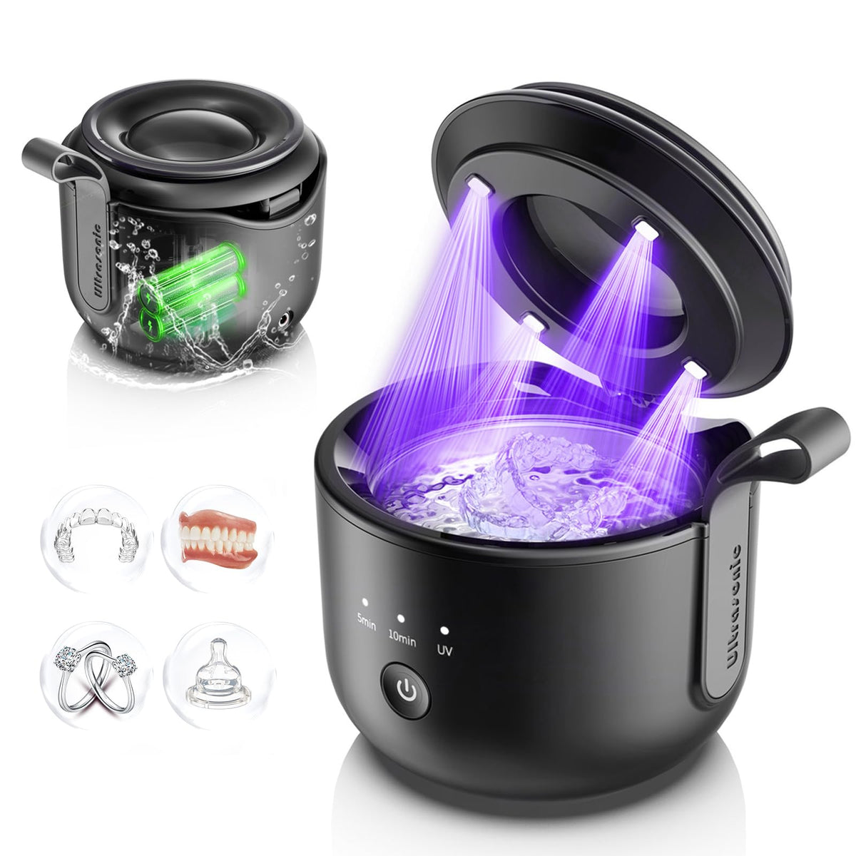 Guyyr Ultrasonic Retainer Cleaner with 48kHz cordless design