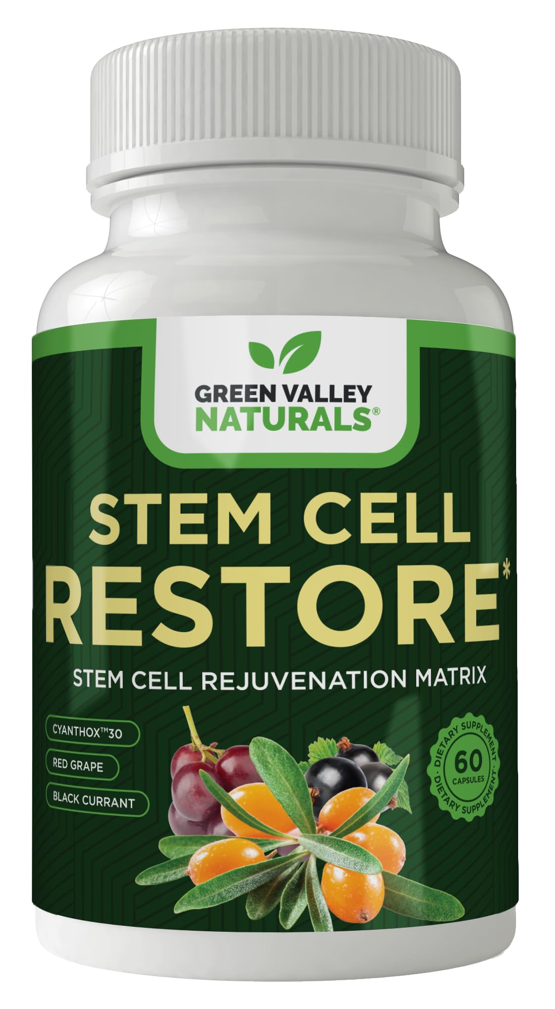 Green Valley Naturals Stem Cell Supplement bottle and label