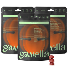 Gwella Focus Gummies bottle and packaging on white background