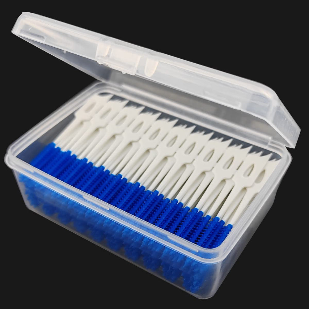 Dual-use interdental brushes for between-teeth cleaning