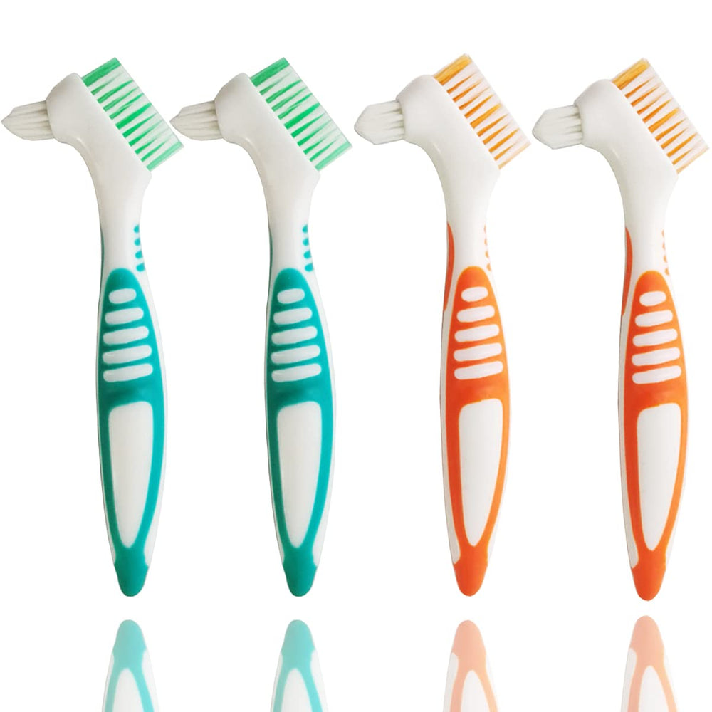 GXXMEI 4-piece denture brush set with double-sided design