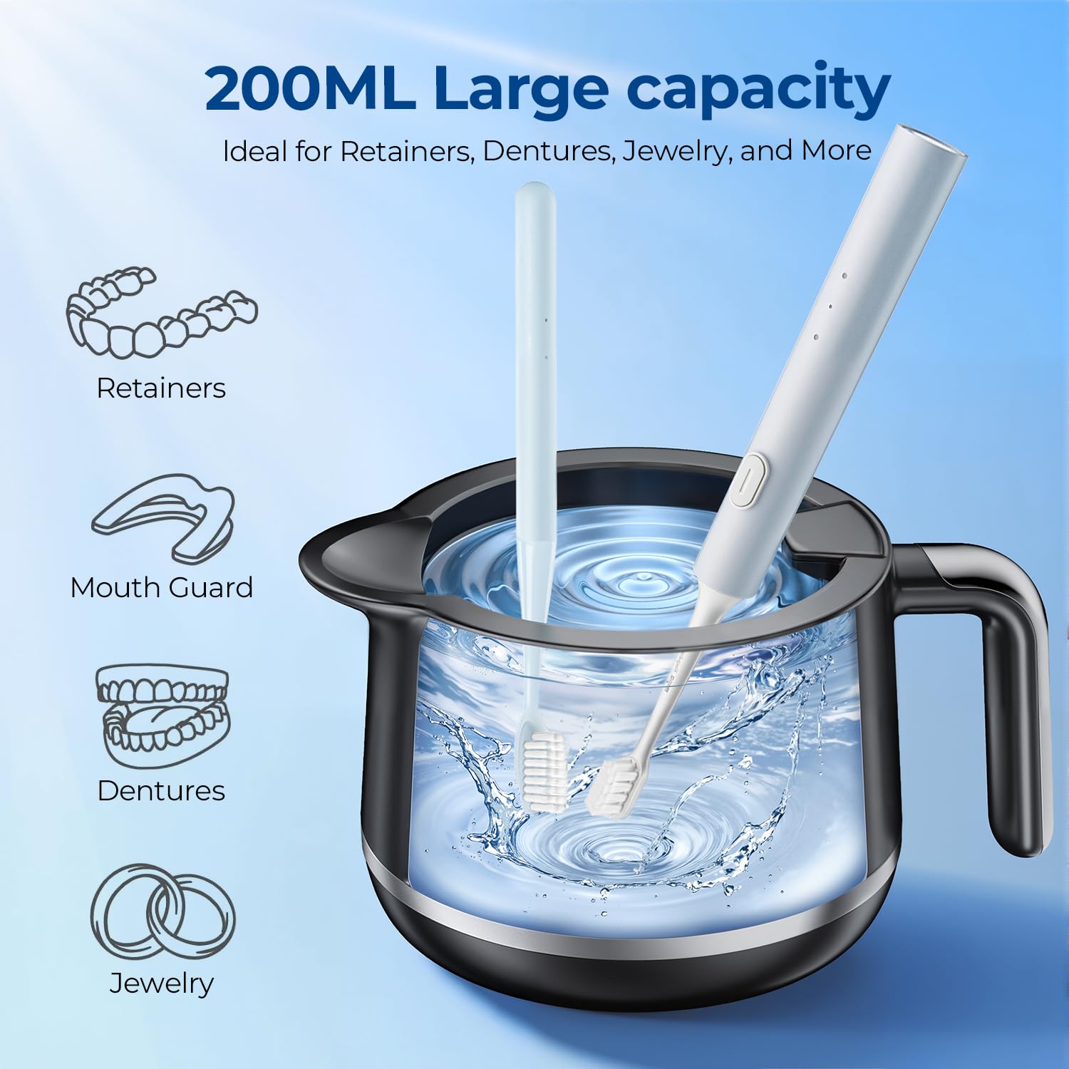 Cleaner used for jewelry cleaning including rings and necklaces