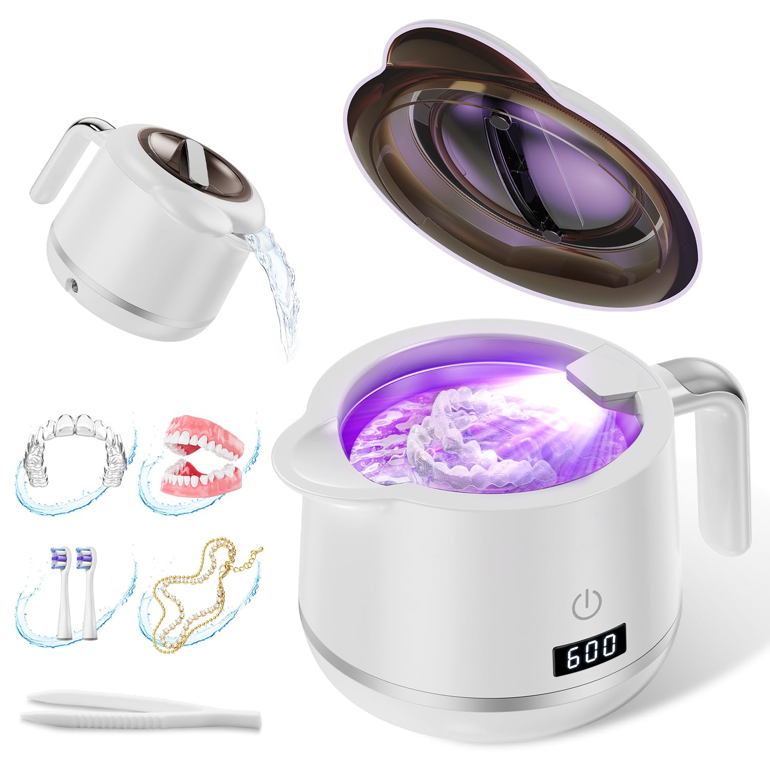 GYNHD Ultrasonic Retainer Cleaner porcelain white front view