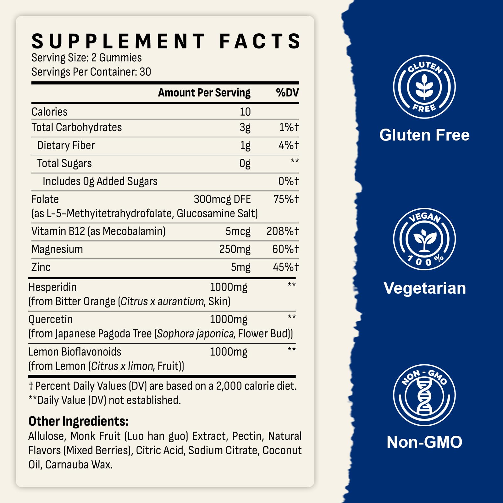 8-in-1 plant-based formula label