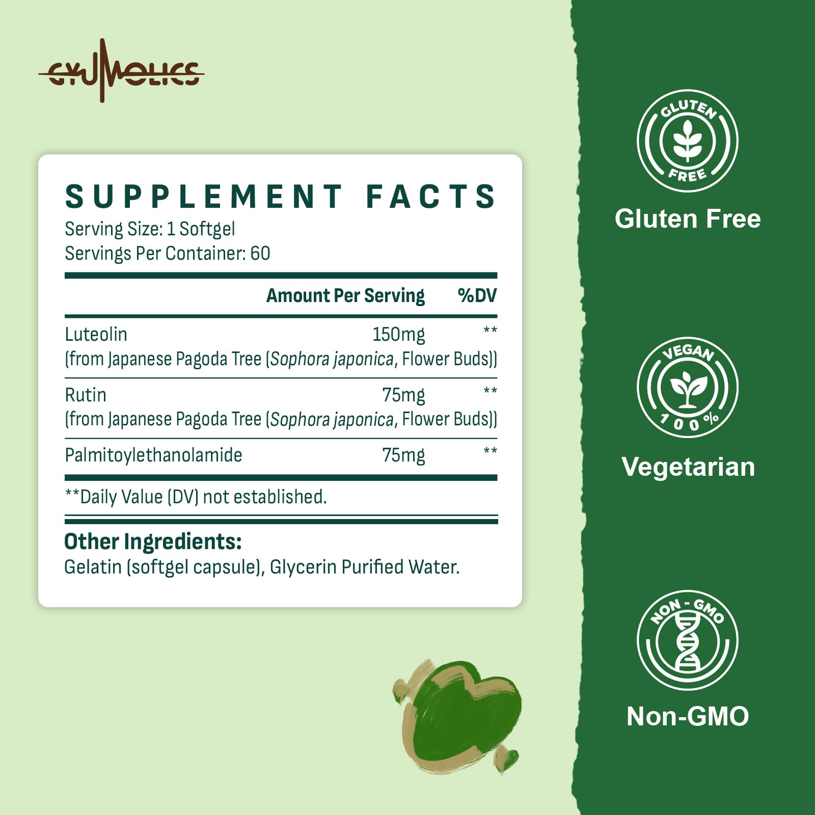 Vegan and gluten-free luteolin supplement