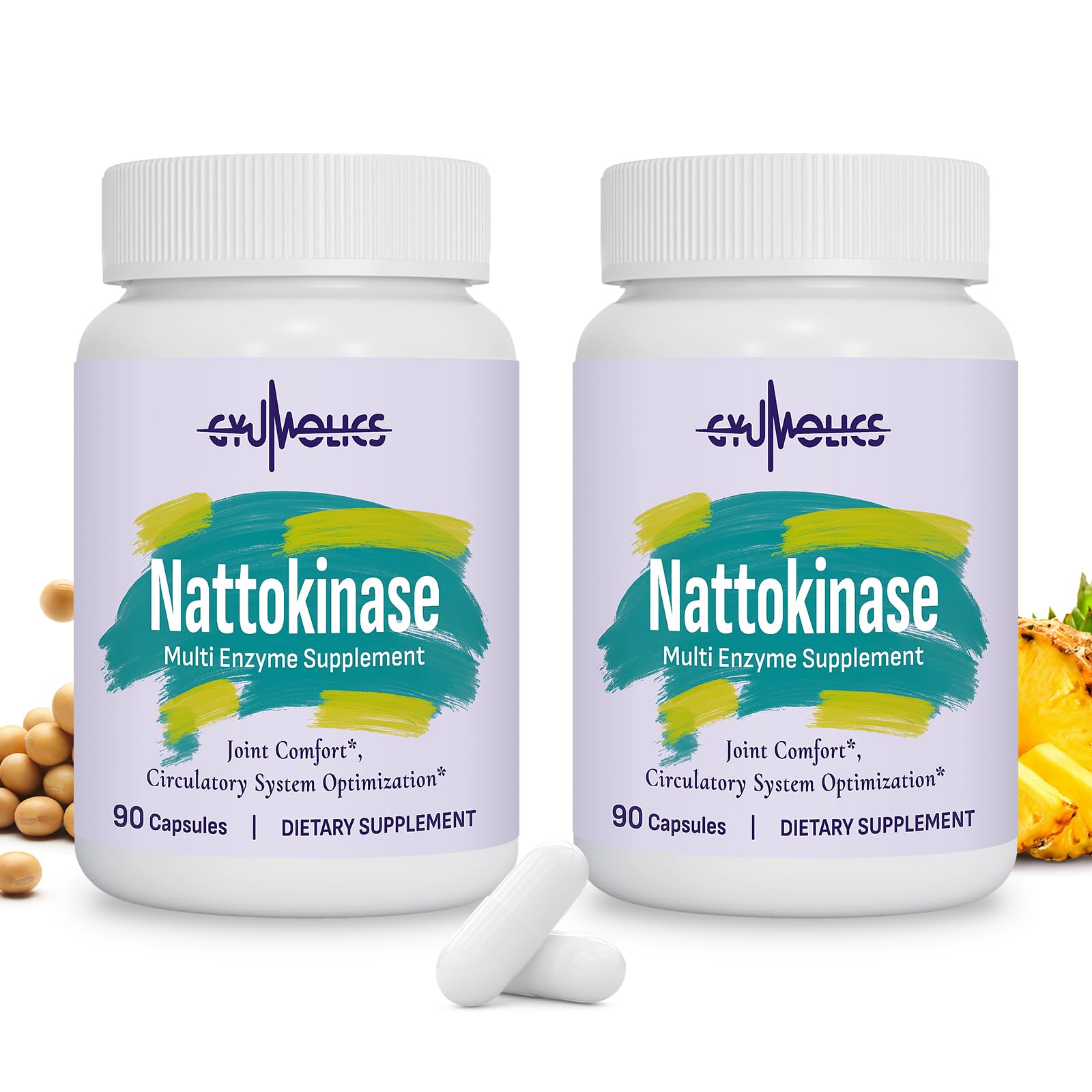 Gyumolics Nattokinase 10000FU bottle with 180 capsules