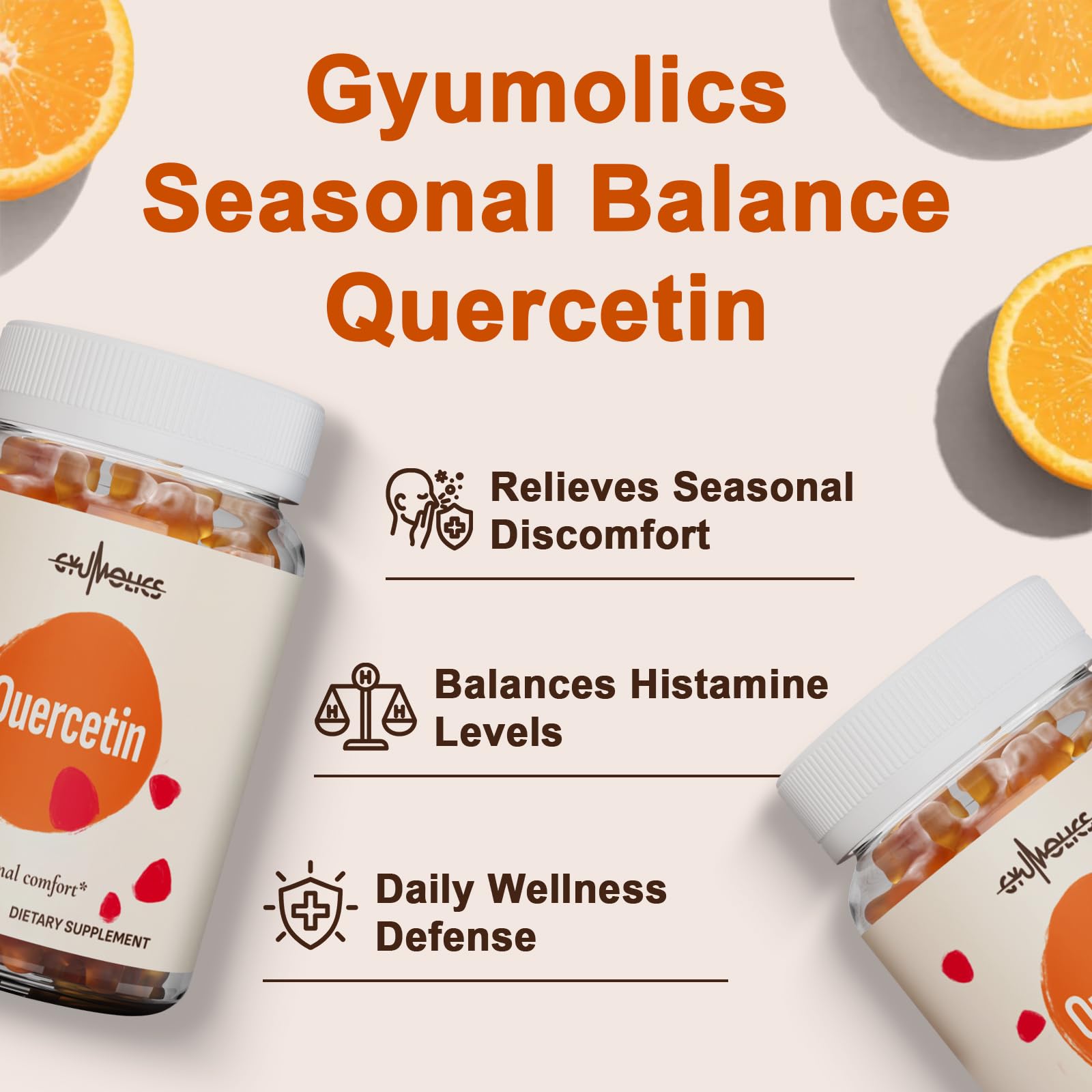 Close-up of quercetin gummies for kids