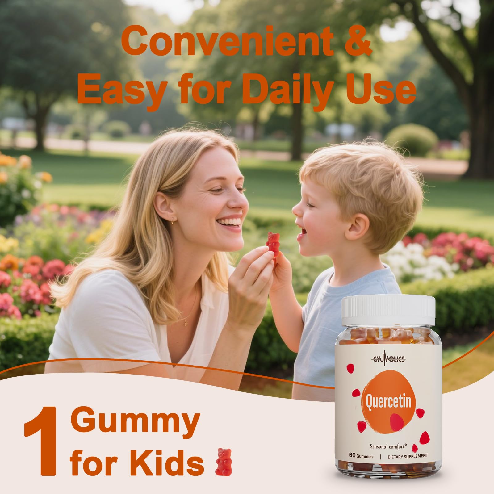 Packaging and usage guidance for Gyumolics quercetin gummies