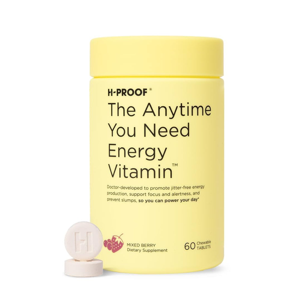 H-PROOF Anytime Energy bottle with 60 chews for sustained focus