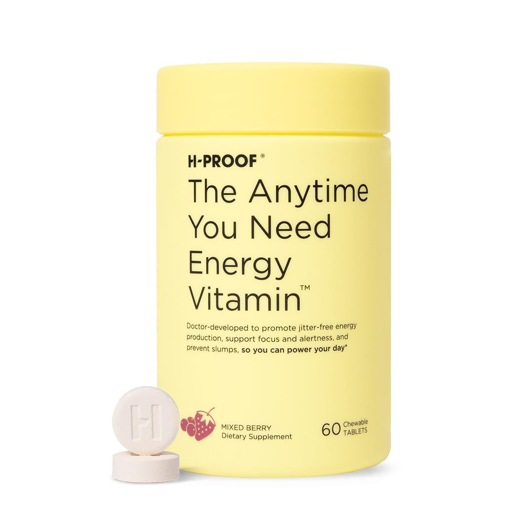 H-PROOF Anytime Energy bottle with 60 chews for sustained focus