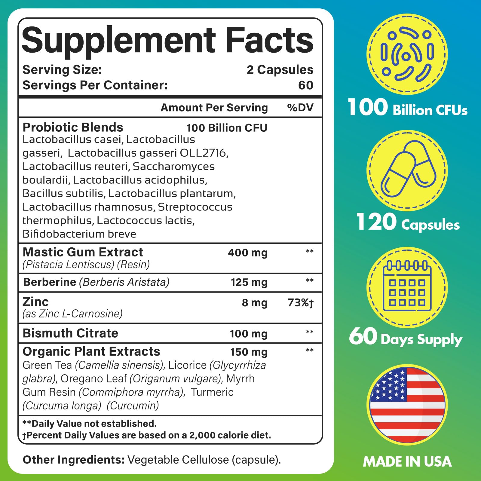 Label with 100 billion CFU per serving