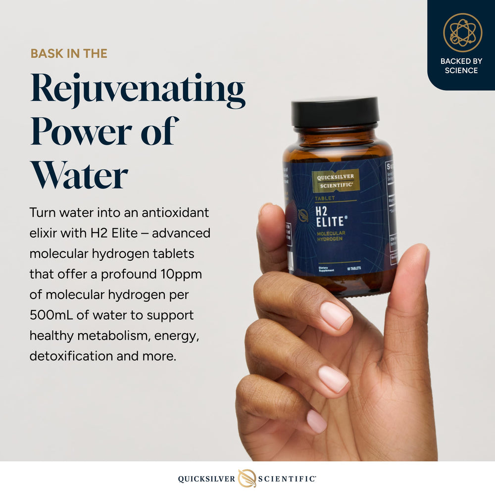 Hydrogen-rich water with tiny bubbles illustrating activity