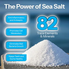 Graphic of benefits: healing, whitening, fresh breath