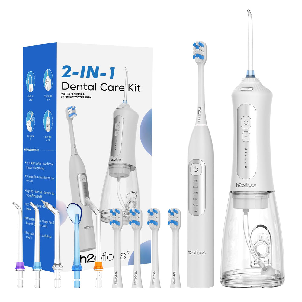 H2ofloss combo white: sonic toothbrush and water flosser