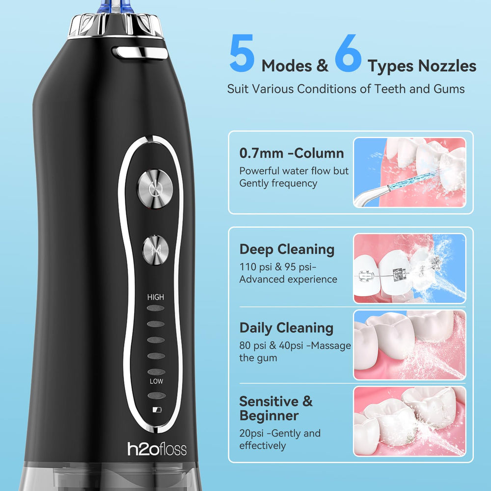 Electric toothbrush with 5 modes and 50-degree brushing angle